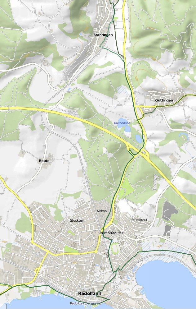Eurovelo 6 north from Radolfzell